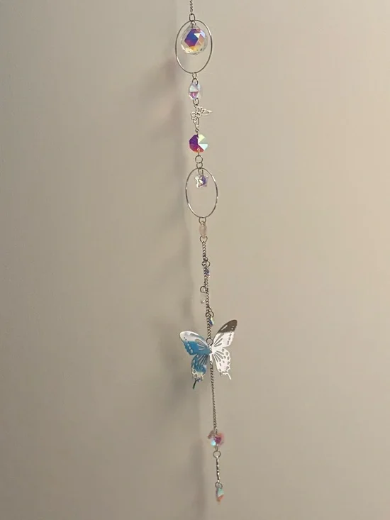 Handmade Crystal Butterfly Hanging suncatcher