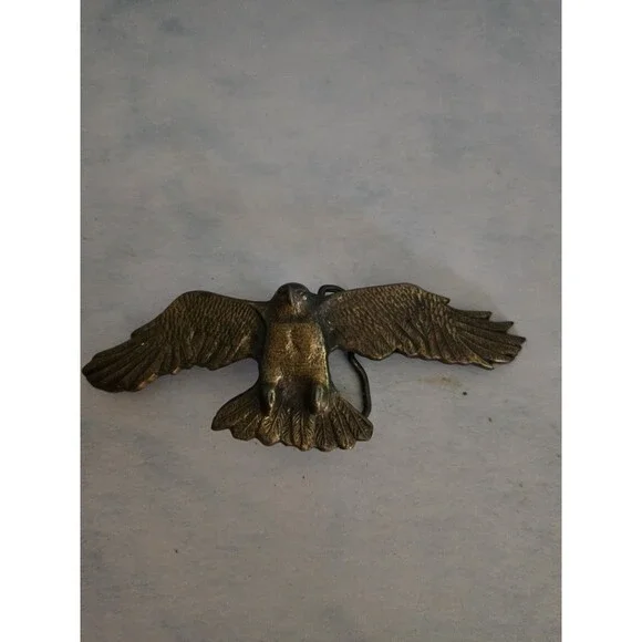 Vtg. Eagle Brass Belt Buckle (O-17)