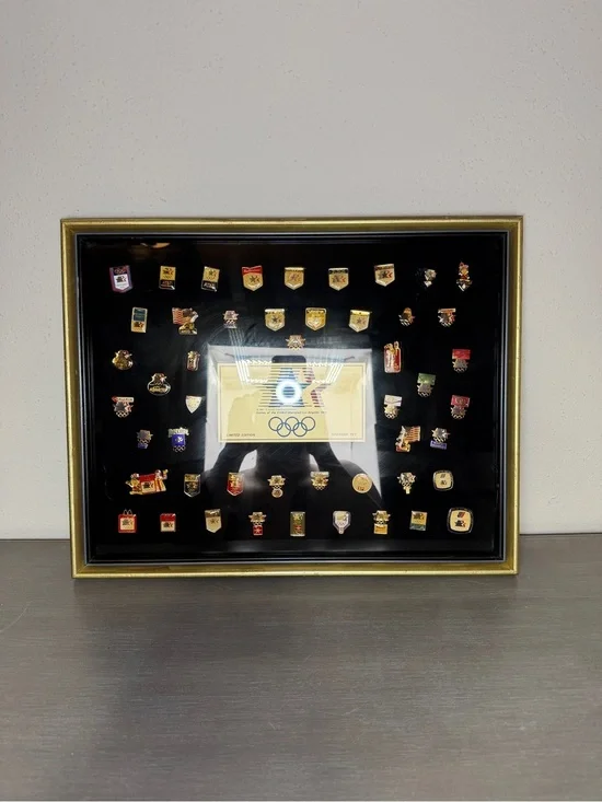 1984 Los Angeles Olympic Sponsor Pin Set Framed Limited Edition LA Olympics