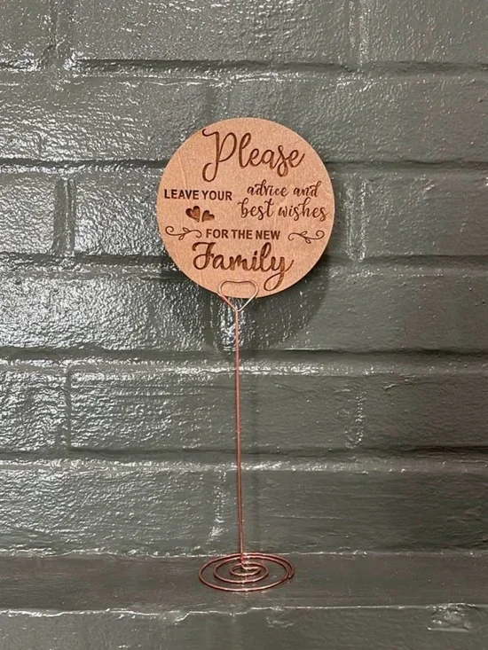 “Please Leave Your Advice & Best Wishes”Sign - Rose Gold