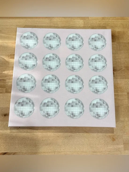 Pastel Pink disco ball Wall Art Canvas
