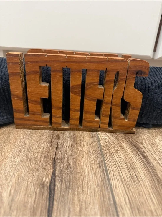 Wooden Letters 'LETTERS' Decorative Sign - Brown Vintage