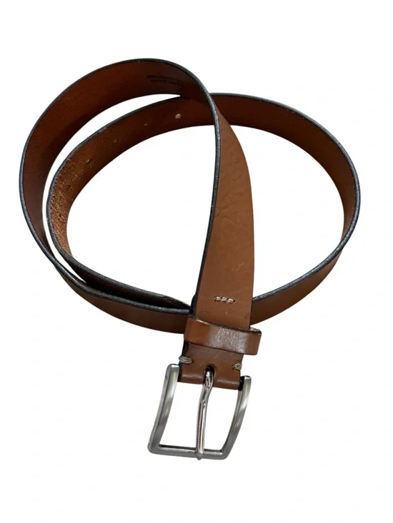 Express Tan‎ Brown Genuine Leather Classic Belt 34/36 Quiet Luxury Minimalist