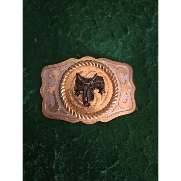 Vintage Western Belt Buckle W/ Saddle (O-17)