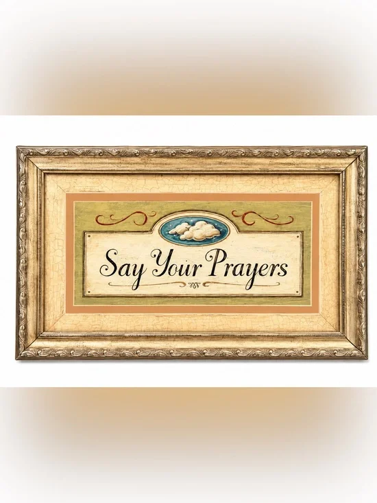 Say Your Prayers - Vintage 2006 - Glass Framed Lightweight Wall Art