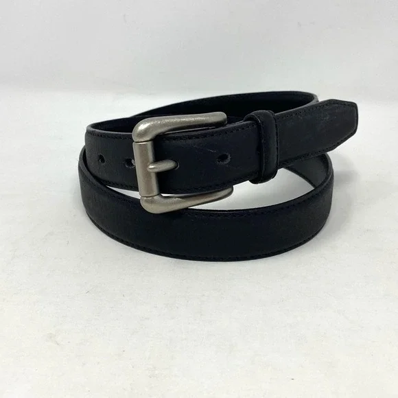 Columbia Belt Mens 38 Black Full Grain Leather Solid Brass Buckle‎ Casual Dress