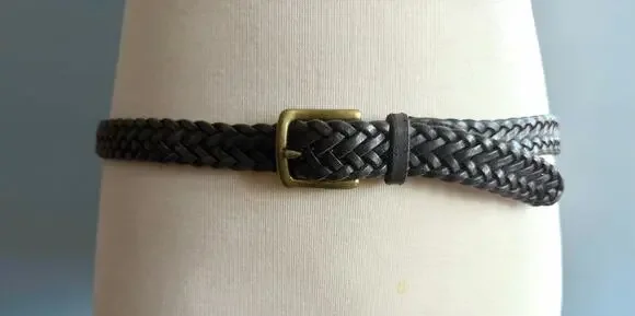 Dark Brown Braided Leather Belt Mens sz XL