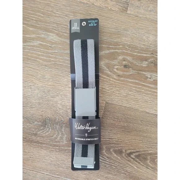 Walter Hagen Mens Reversible Stretch Golf Belt Grey Black Cut To Fit Up To 42 #8
