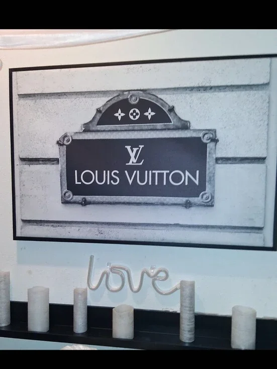New LV Store Front Iconic Blk & Wht Canvas Framed 24x36