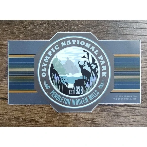 Olympic National Park Sticker Pendleton Woolen Mills Decal Laptop Water bottle