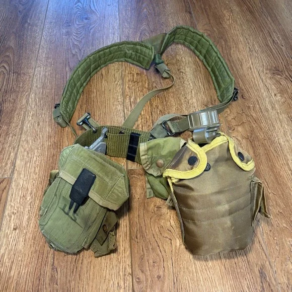 VTG US Military‎ ALICE Load Bearing Web Gear Belt Suspenders Canteen Pouch Set