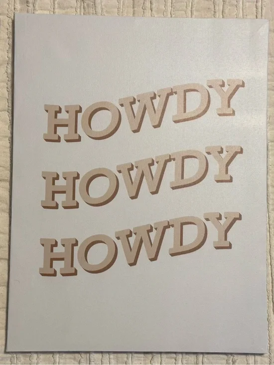 Amazon Howdy Wall Art in Beige and Cream