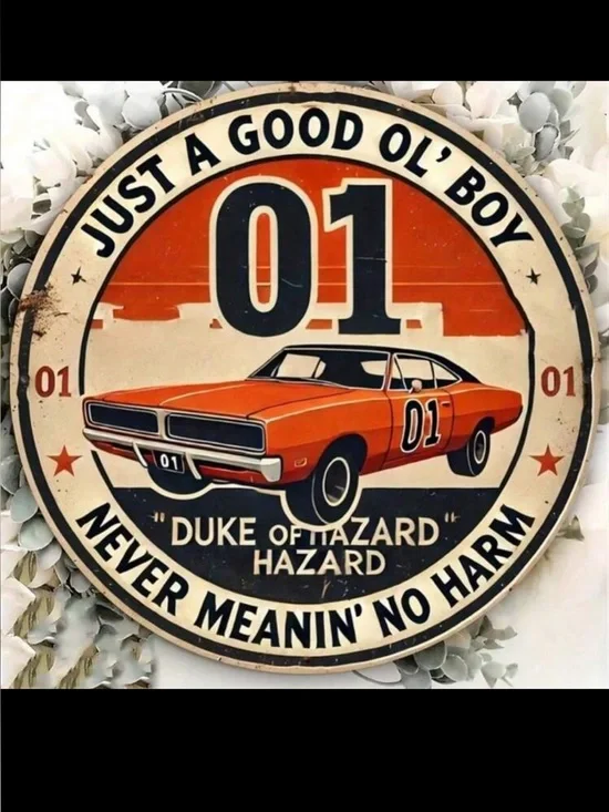 Duke of Hazzard '01' Round Metal Wall Decor NEW 🏷️