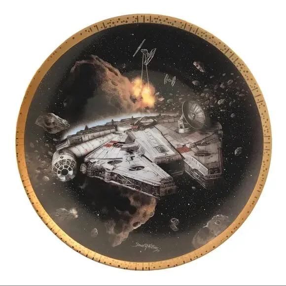 Star Wars Millennium Falcon Plate Vintage Hamilton Collection w/Box