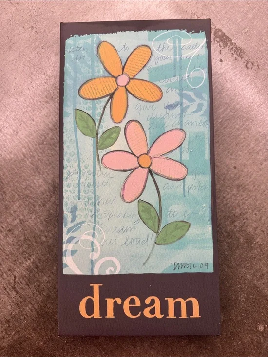 Dream Floral Wall Art - Pink & Orange Flower Canvas