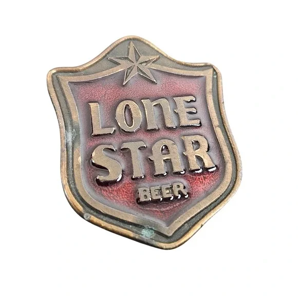 Vintage‎ Lone Star Beer Belt Buckle Red Kolcaco Texas Breweriana Americana 80s