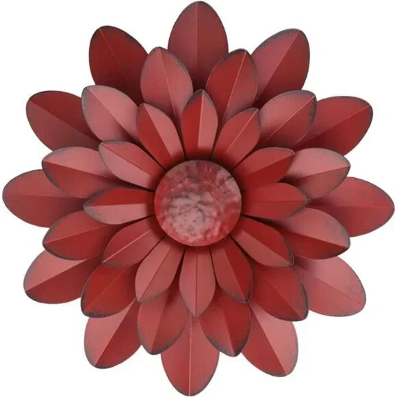 Coral Multiple Layer Metal Flower Wall Art Decor Hanging For Indoor