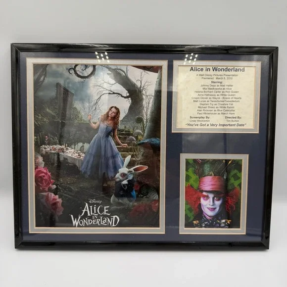 Alice in Wonderland 2010 Framed Movie Display Poster Johnny Depp Disney