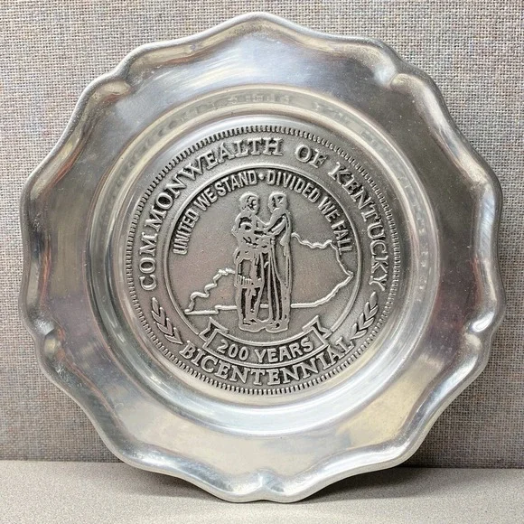 Vtg Commonwealth Of Kentucky 200 Years Bicentennial‎ Pewratex Plate Old Money