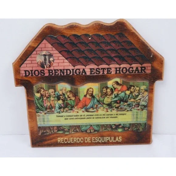 VTG The Last Supper‎ Wood Wall Art DIOS BENDIGA ESTE HOGARE God Bless This Home
