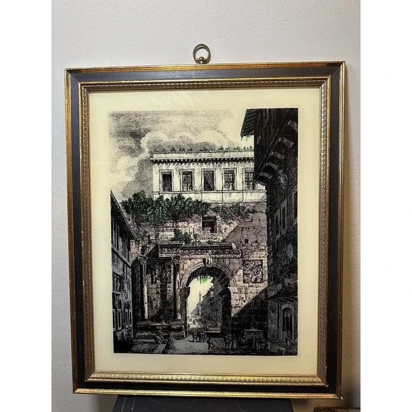 Vintage Turner Wall Accessory,‎ Glass Lithograph, 