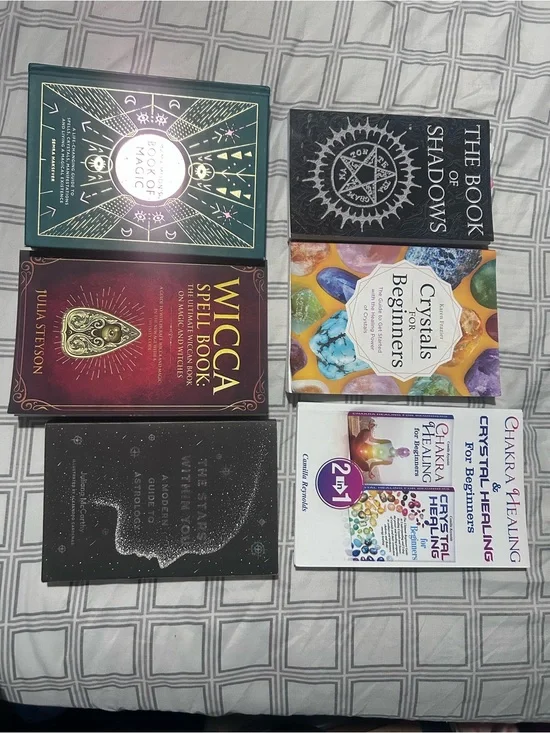 Set of 7 Metaphysical & Crystal Books — Multicolor Covers