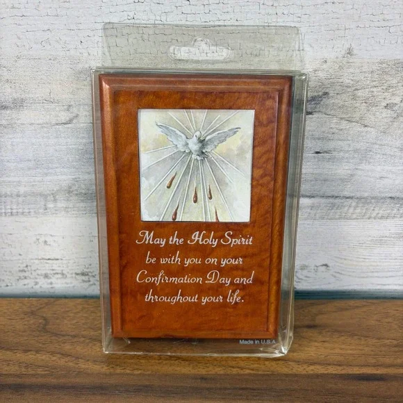 Jesus with Holy Spirit Dove Confirmation Day Wood‎ Photo Wall art Plaque