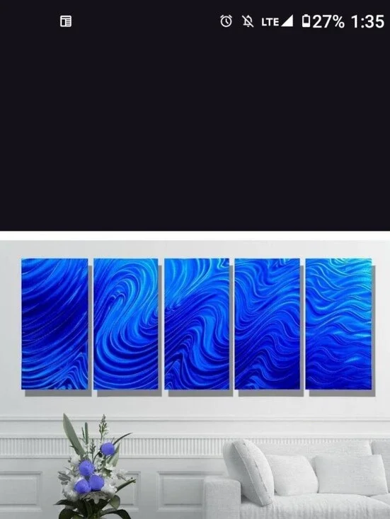 Blue Hypnotic Abstract Wall Art Set - Modern Home Wall Decor