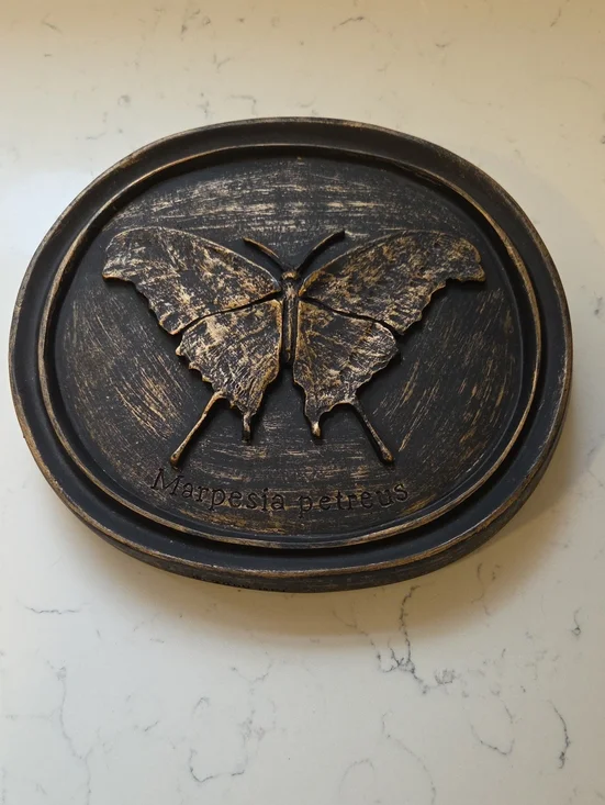 Bronze Butterfly Wall Plaque - Marpesia petreus
