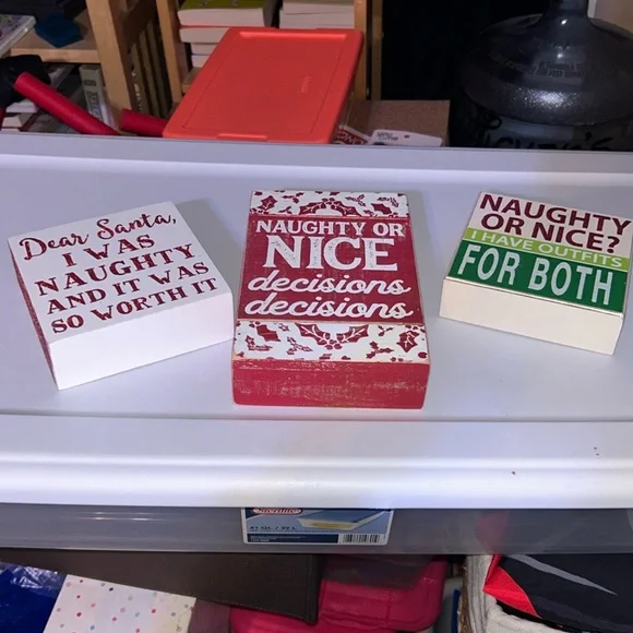 🎄Naughty or Nice wooden Holiday decor