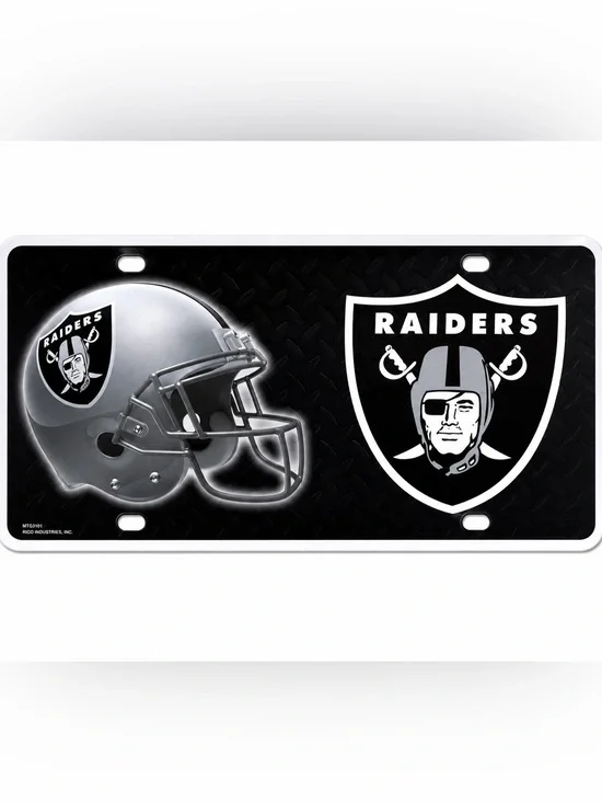 NEW NFL Raiders License Plate Football Metal Sign