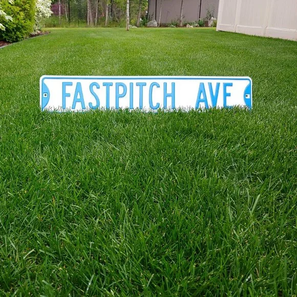 Fastpitch Metal street Sign - Blue & White - NEW!