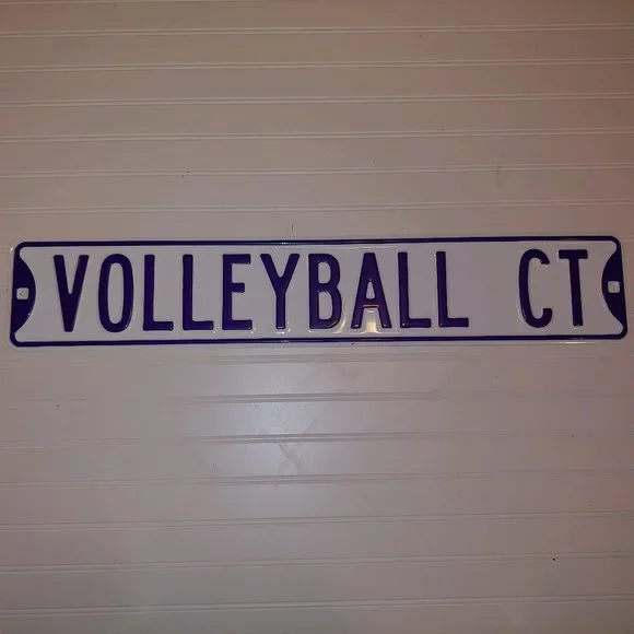 Volleyball Metal Street Sign Purple & White - NEW!