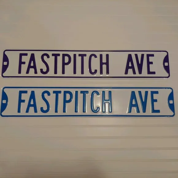 Fastpitch Metal Street Sign - Purple & White – NEW