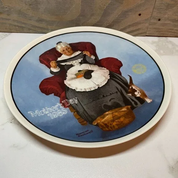 Norman Rockwell Mending Time Collectors Plate in Knowles Fine China