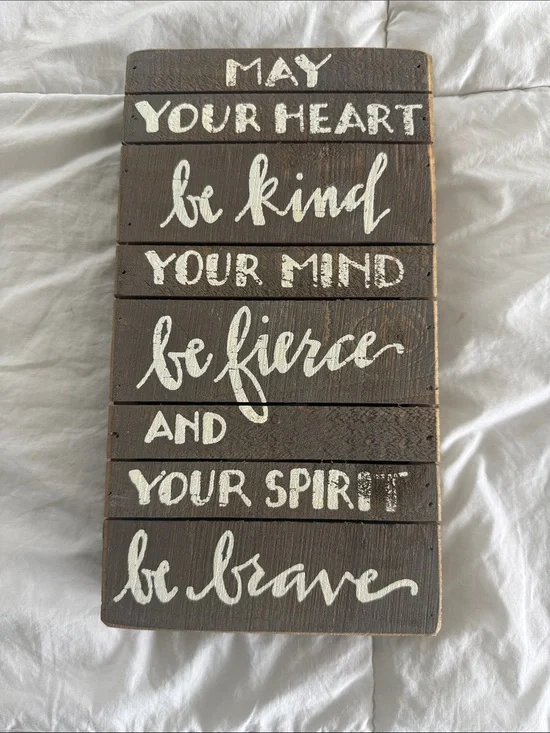 Inspirational Wall Sign - Brown 'Be Kind Be Fierce Be Brave'