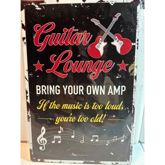 Guitar Lounge‎ Metal Sign NEW Bring Your Own Amp Music Lover Wall Decor