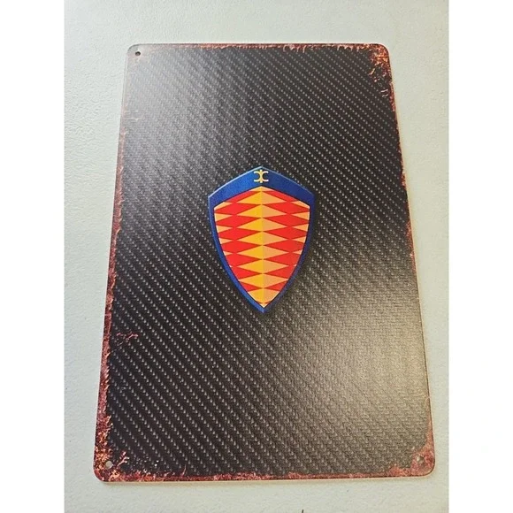 Koenigsegg Swedish Auto Rustic-looking Metal Sign 8x12‎ Supercar