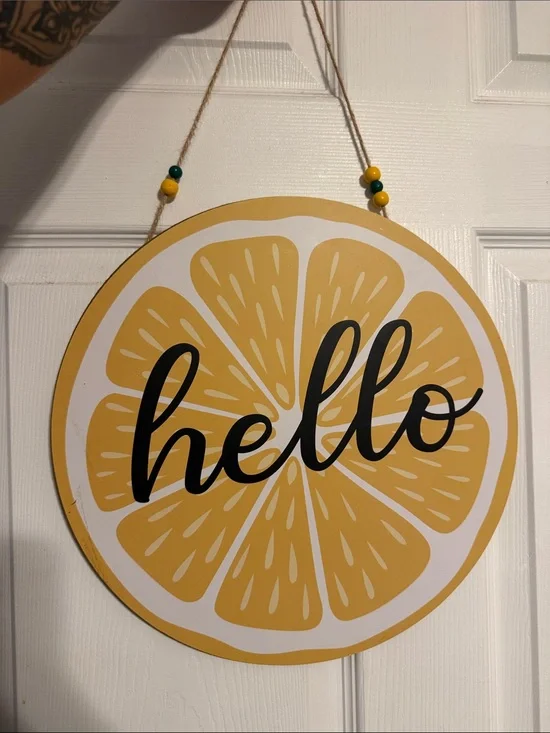 Hello Lemon Slice Wall decor NWOT