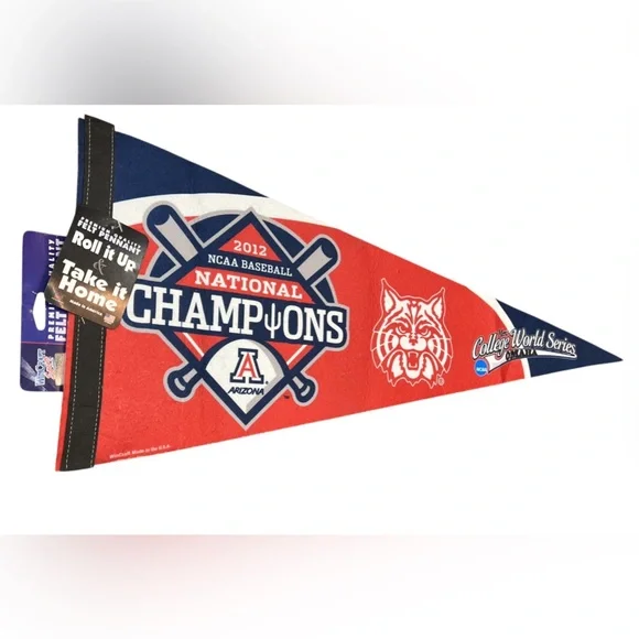 U of A Arizona Wildcats National Champions NCAA Baseball Pennant