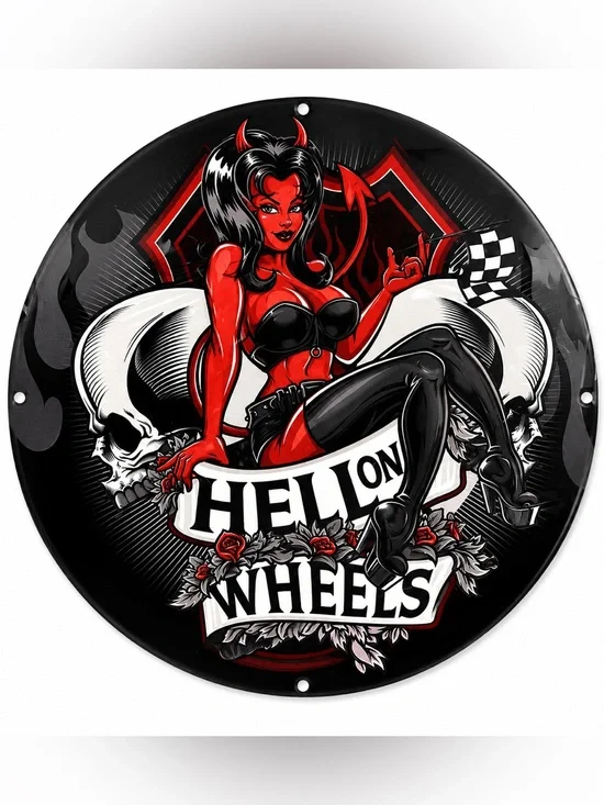 NEW Heavy Duty Steel Hell On Wheels Metal Sign