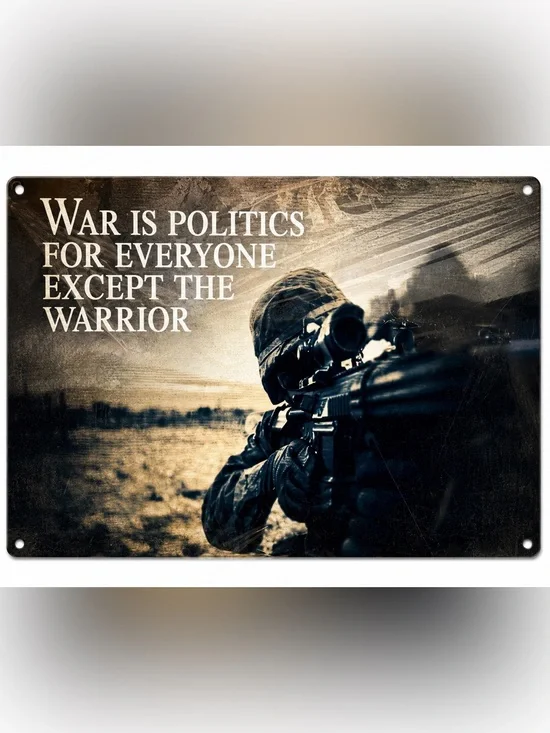 NEW Heavy Duty Steel War Is Politics For Everyone Except The Warrior Metal Sign