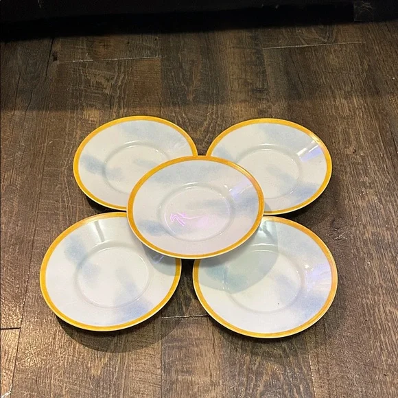 Montgolfiere WILLIAMS-SONOMA Saucers‎ Clouds Yellow Rim - 5 Pack