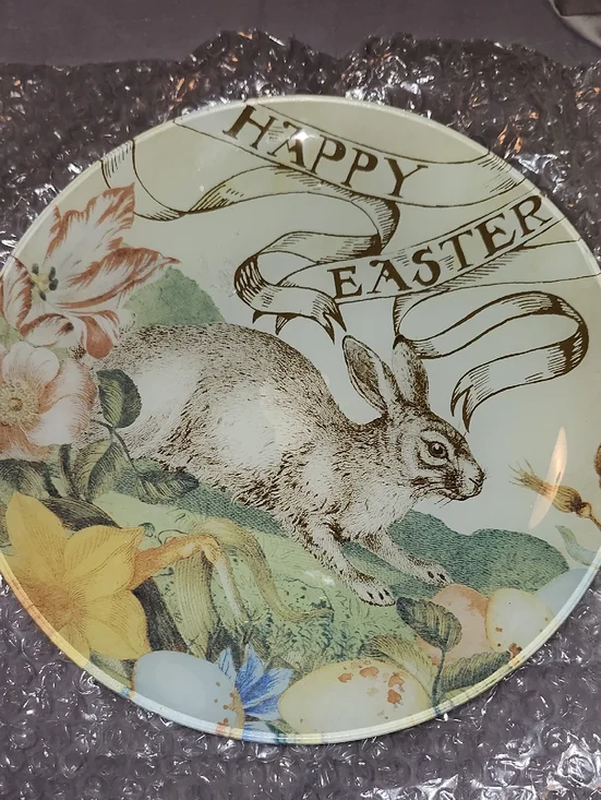 Williams Sonima Happy Easter Decorative Bunny Plate - Pastel Floral Design