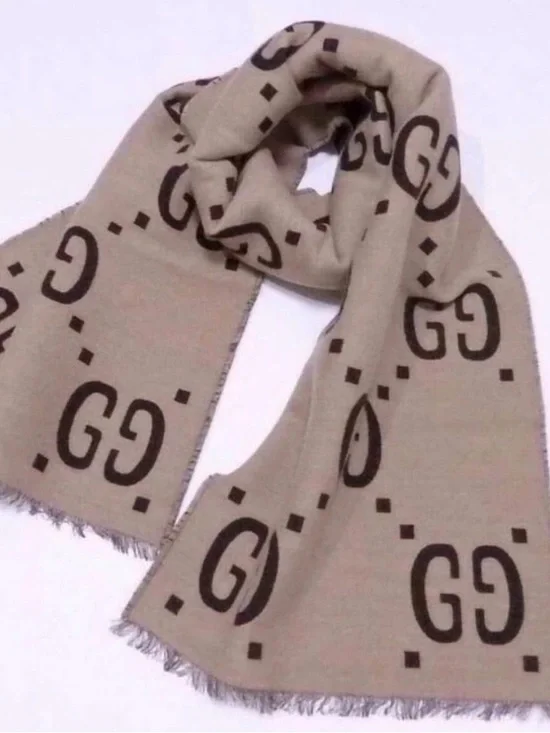 Gucci GG Stole Brown/Beige reversible Scarf
