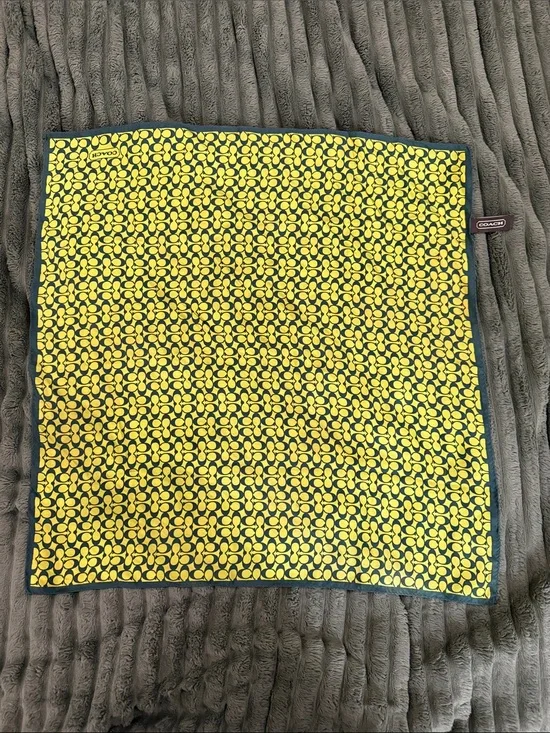 Coach Green Silk Square Scarf