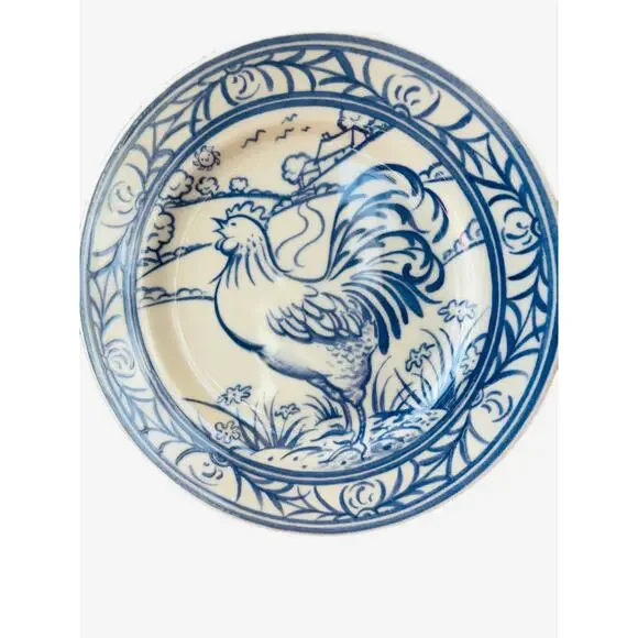 Williams-Sonoma Salad Plate Brittany Rooster Chicken 8