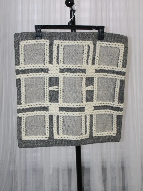 Williams Sonoma Textured Wool Pillow Cover – Geometric Knit Design