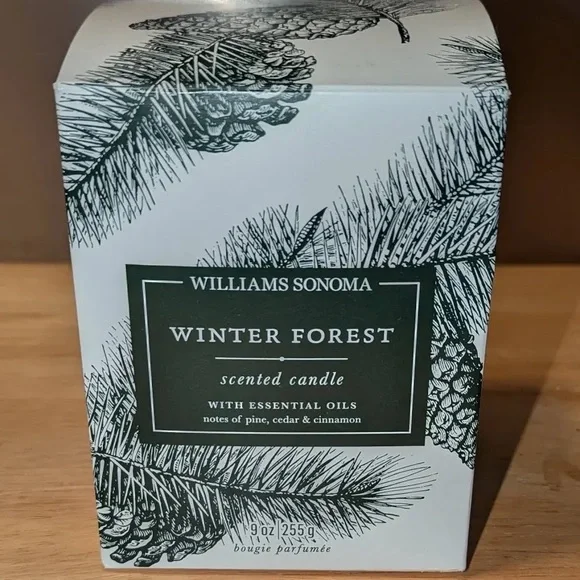 Williams Sonoma Winter Forest Candle - Black & White Packaging