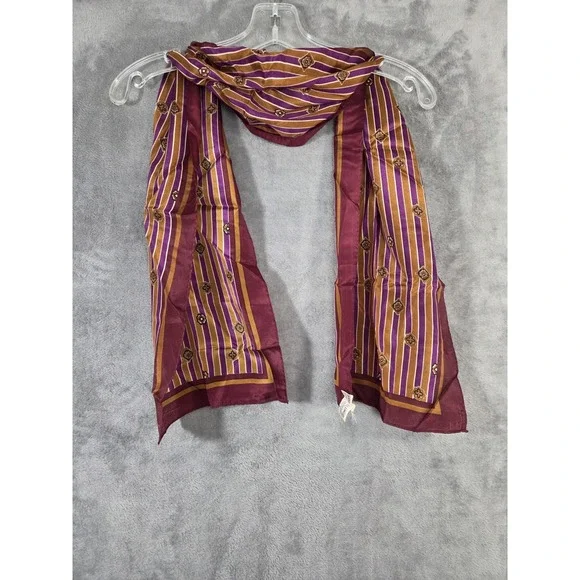 Vintage Anne Klein Silk Scarf 1970s 50‎ in Rectangle Mod MCM Retro